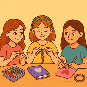 Activité calme après l’école fille